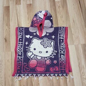 Hello Kitty and Kuromi Poncho Hoodie Zarape, Kids or Small Adult, One Size